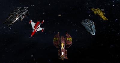 The various ships that can be hired from the Spacer Collective